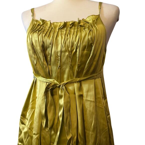Stephanie Anne Luxury 100% Silk Slip Dress, Chartreuse Green, Small NWT - Picture 2 of 7